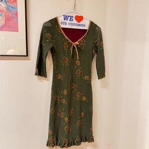 Elegant Floral Long Sleeve Dress